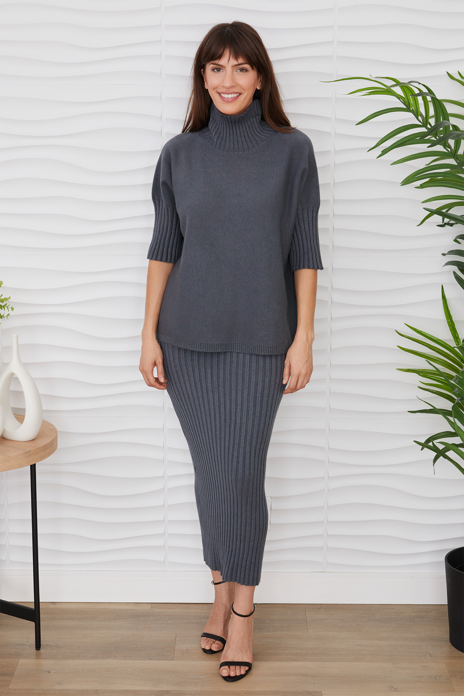 MILIO MILANO - Vente Jupe – femme - JUPE MIDI AJUSTÉE EN CÔTES DE VISCOSE (27749/330104)12