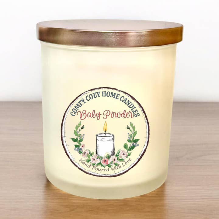 Pure Elegantie Luxe Kaars met Doos Babypoeder voor wholesale door Comfy Cozy Home