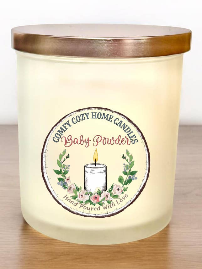 Sheer Elegance Luxury Candle with Box Baby Powder for wholesale by Comfy Cozy Home