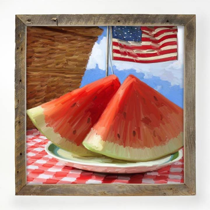 ginger blue - Wholesale Art Print - Patriotic Watermelons