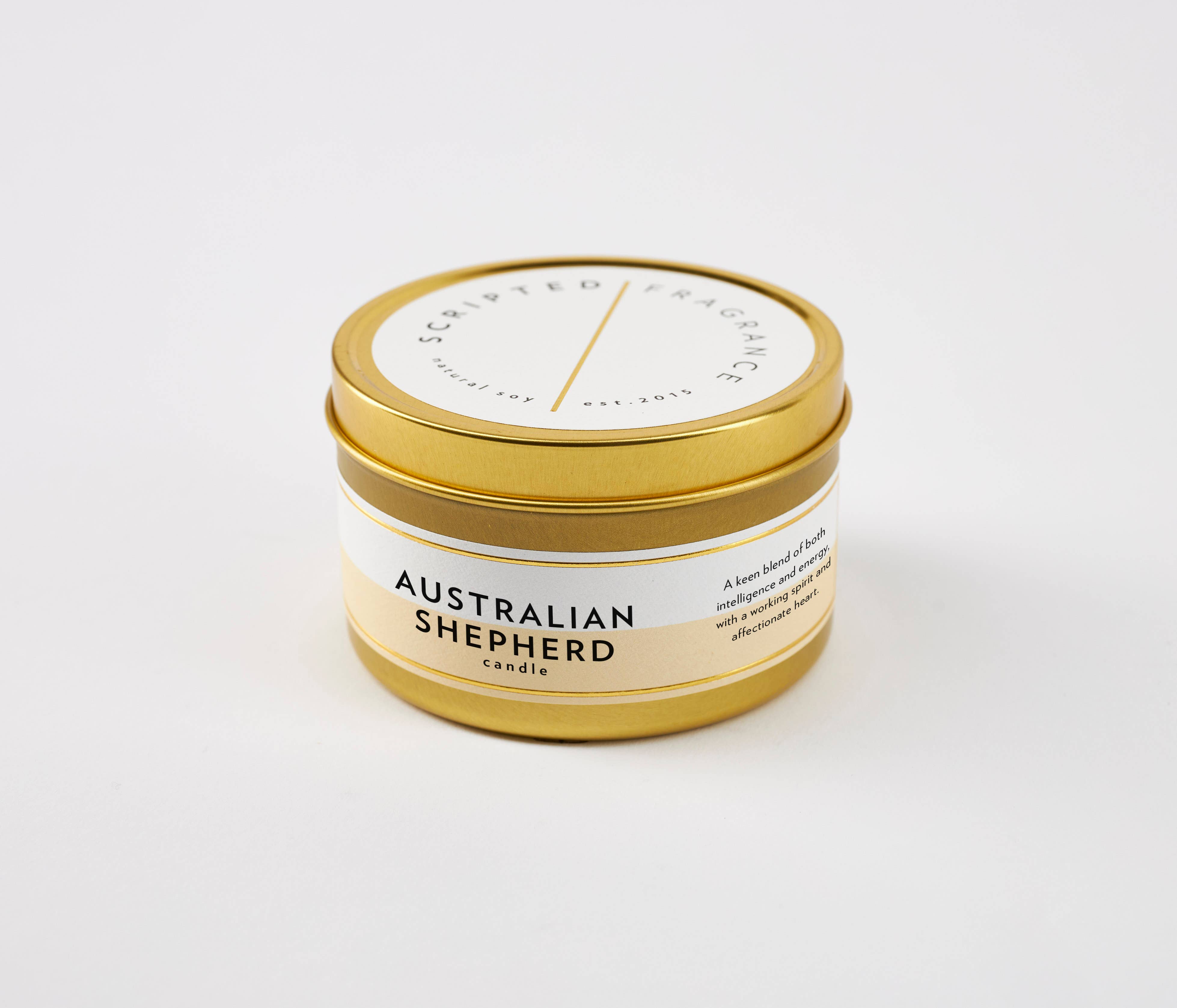 Scripted Fragrance - Wholesale Jar/Filled Candle - Australian Shepherd Dog Soy Candle in Drinking Glass2