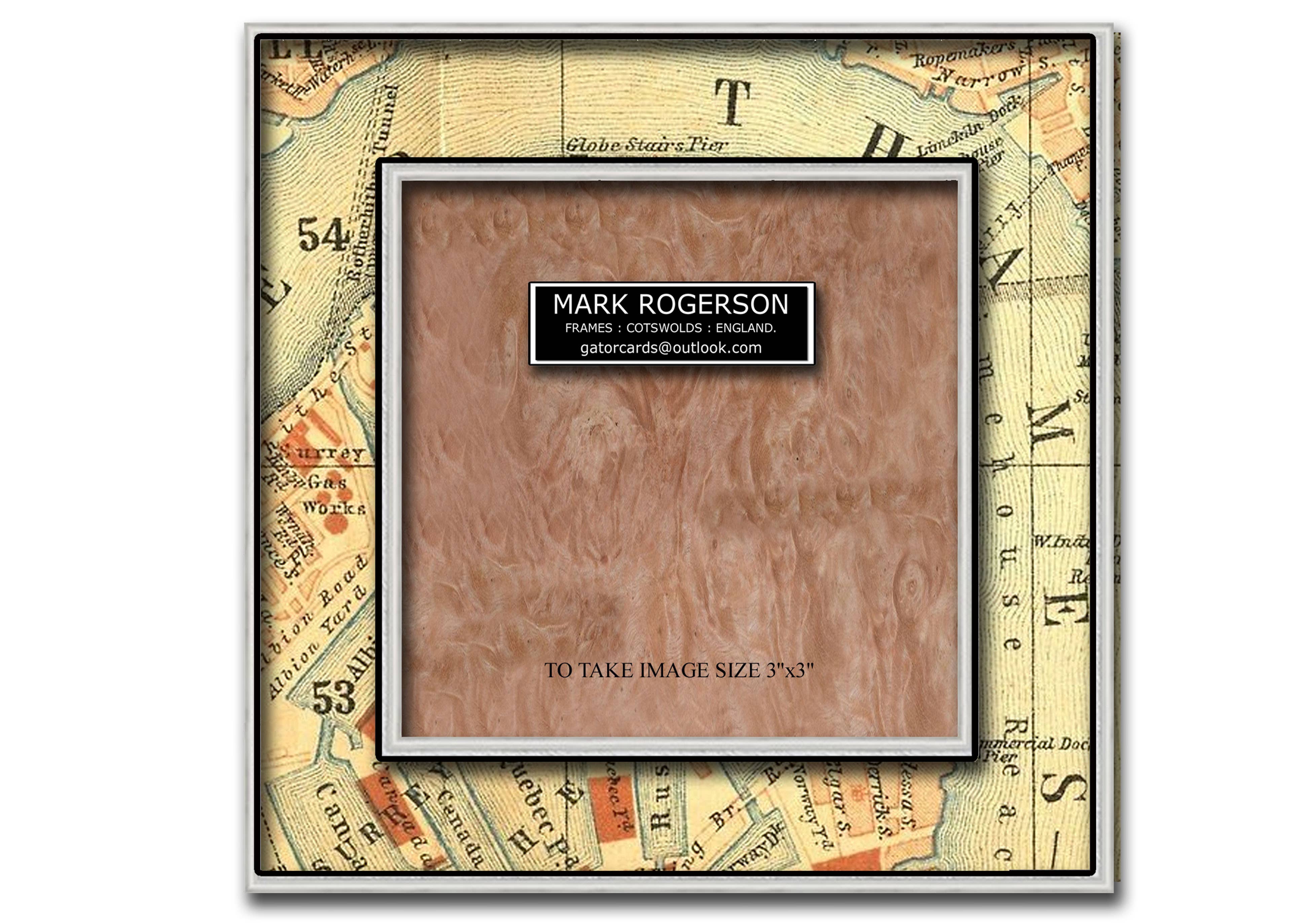 Gator cards - Wholesale Picture Frame - 1658 Map Paper veneer 3"x3" Photo Frame.0