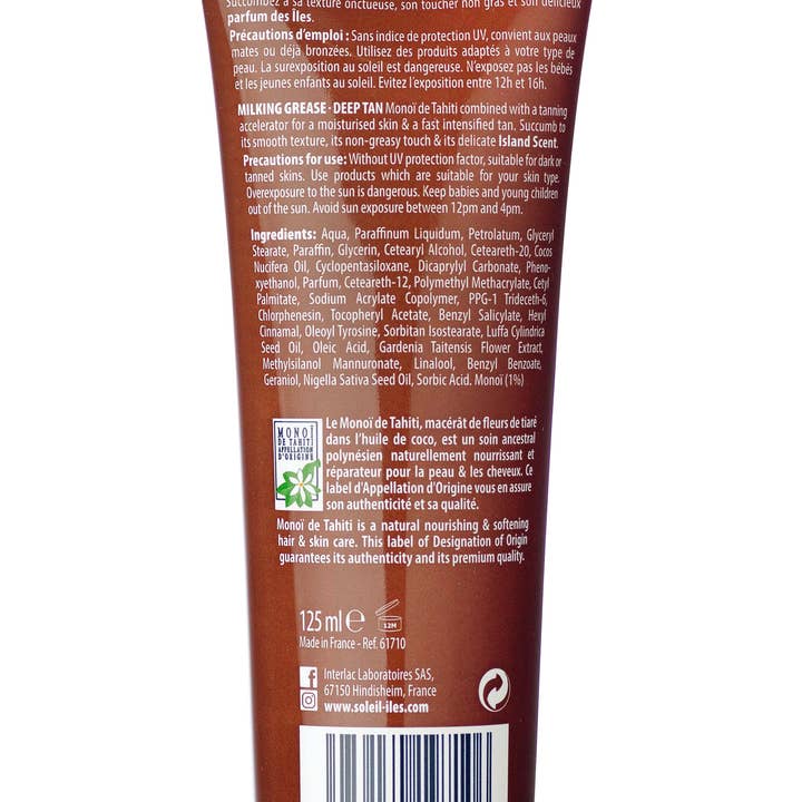 Soleil des îles - Wholesale Sunscreen - TANNING OINTMENT TUBE BARE SKIN SENSATION SPF 0 - 61710