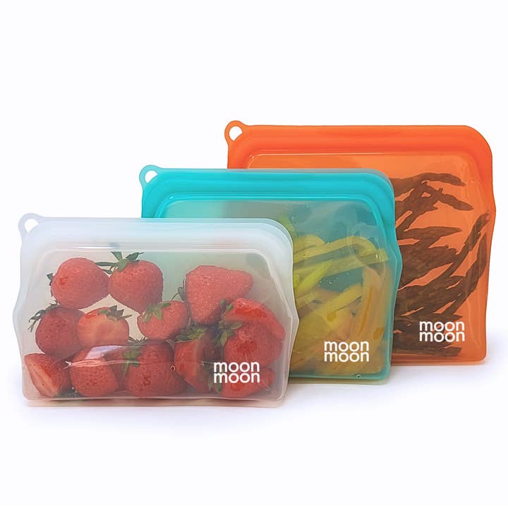 Reusable Silicone Food Bags - Set of 3 Freezer Bags for wholesale by Moonmoon
