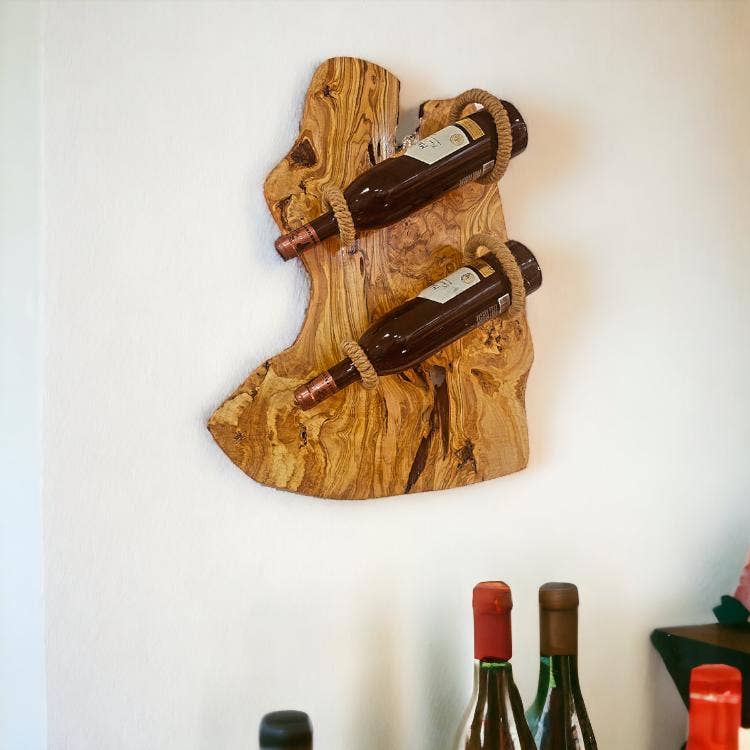 Oliveart - Wholesale Bottle Rack/Holder - Rustic Shape 2 Bottles Holder0