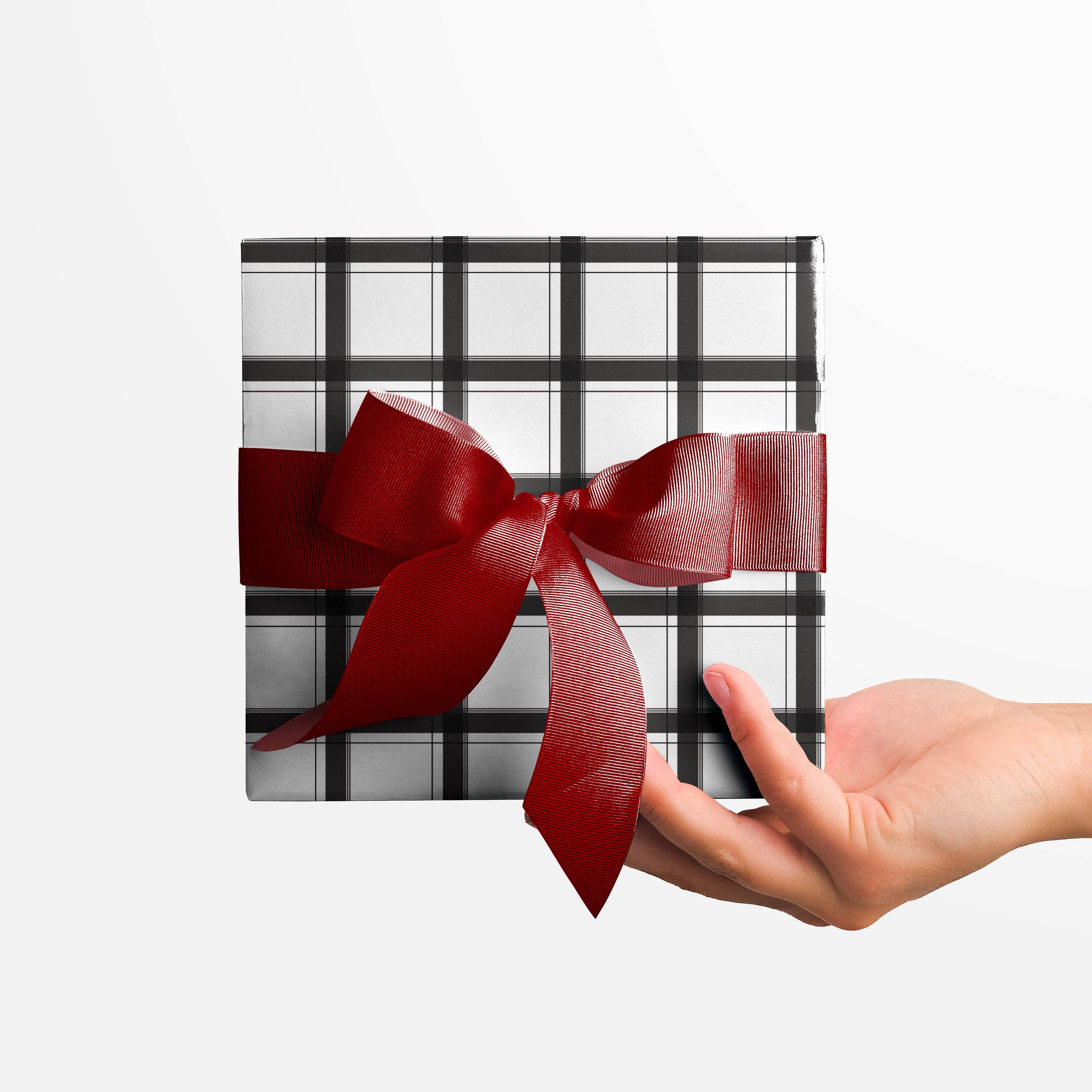 Kartoti Designs - Vente Rouleau de papier cadeau - Papier cadeau à carreaux noir et blanc Plaidtastic2