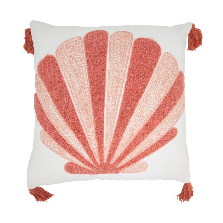 Elegante cojín bordado con conchas marinas para venta al por mayor de Saro Lifestyle