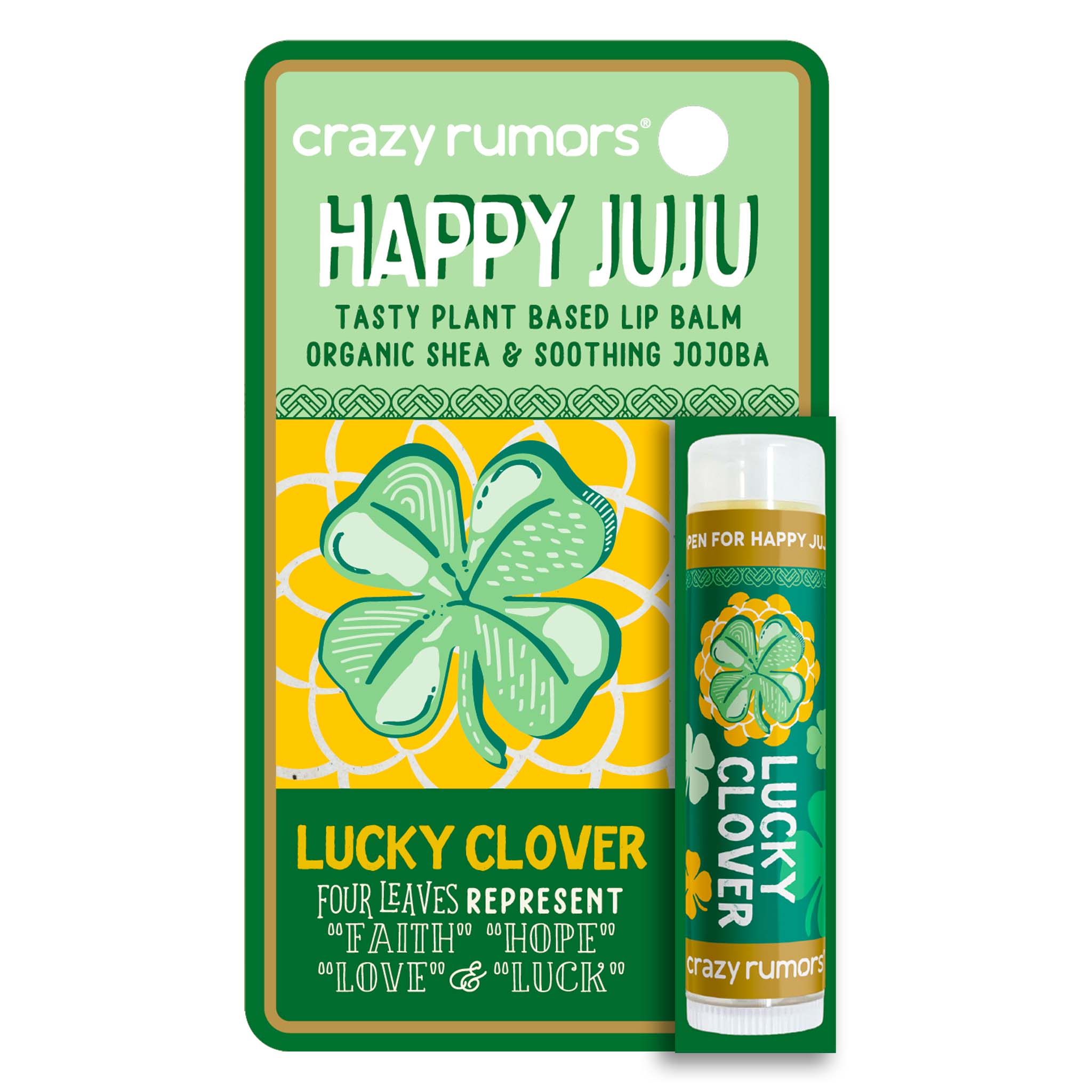 ◆ Happy Lucky Wholesale All Natural, Vegan Happy Juju-Lucky Clover Lip