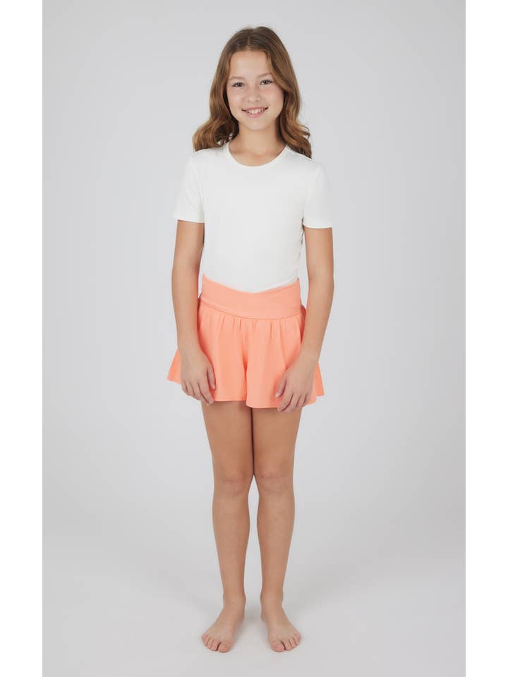 90 Degree by Reflex - Wholesale Shorts - Kids - Girls Crossover Hybrid Short with Inner Pant