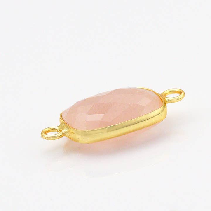 BestBeads&Beyond - Wholesale Individual Charm/Pendant - Gold Rectangle Gemstone Charm, Sku#LY22