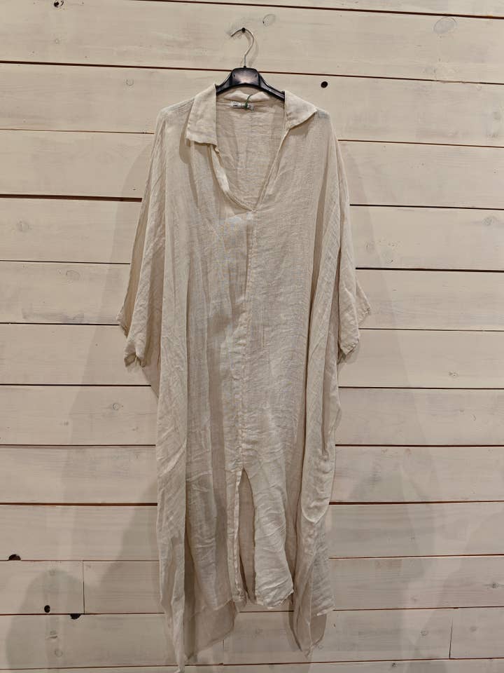 Linos y Textiles – wholesale Kaftan - Dam – REF 9036 KAFTAN VANLIGT LINNE 100%