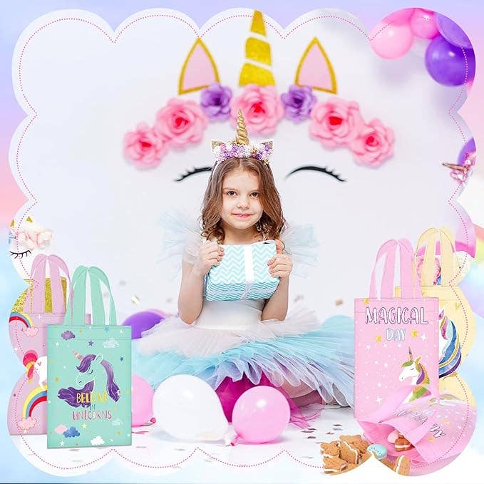 Crover - Wholesale Gift Bag - Unicorn Kids Party Favor Bags – Reusable Totes5
