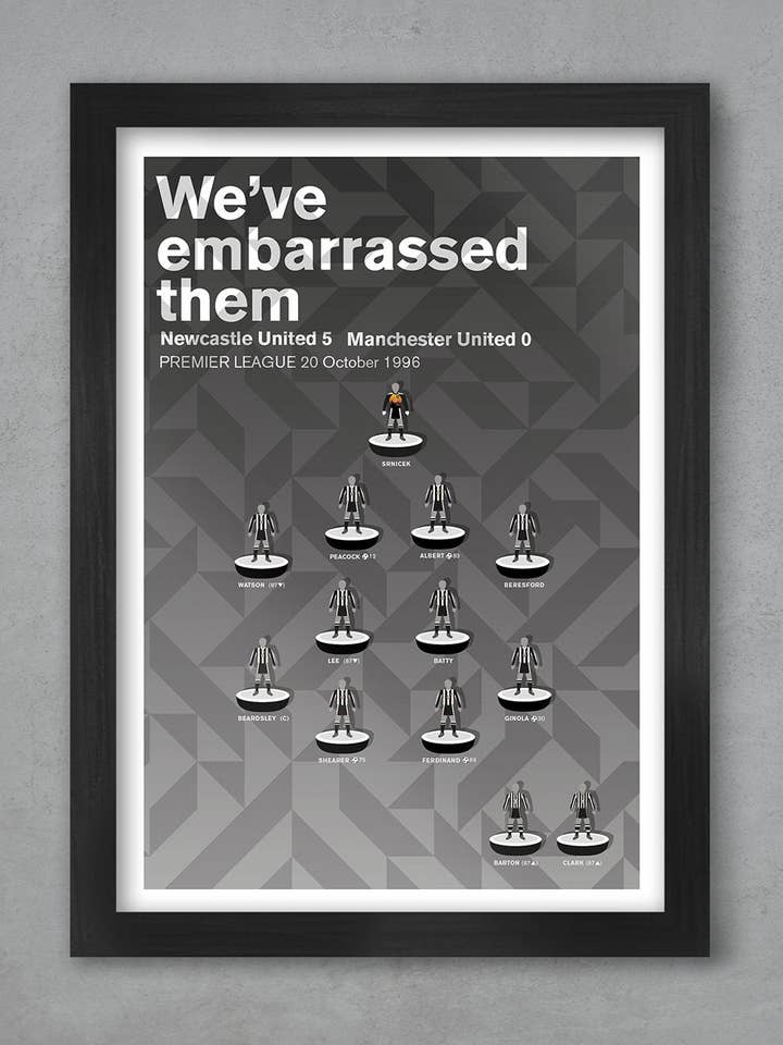 Newcastle United 96 - Voetbalposterafdruk voor wholesale door The Northern Line