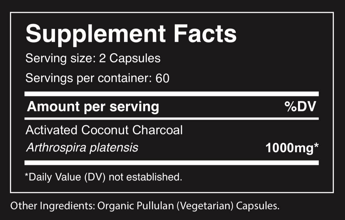 Lone Star Botanicals - Wholesale Protein/Superfood Powder - Activated Coconut Charcoal Powder Capsules -- 120ct5
