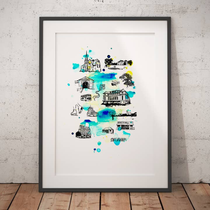 Streatham - London Area Art Print for wholesale by Drawn Together Art Collective