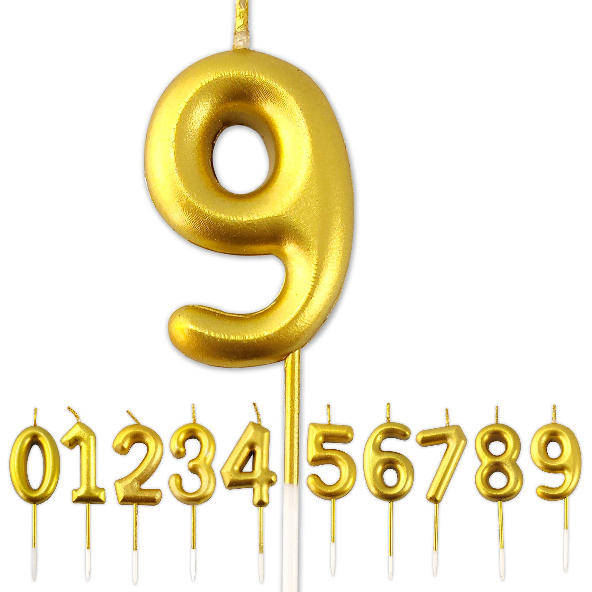 Toyventures - Wholesale Cake Candle - Gold Birthday Age Number Year Candles Cake Topper10