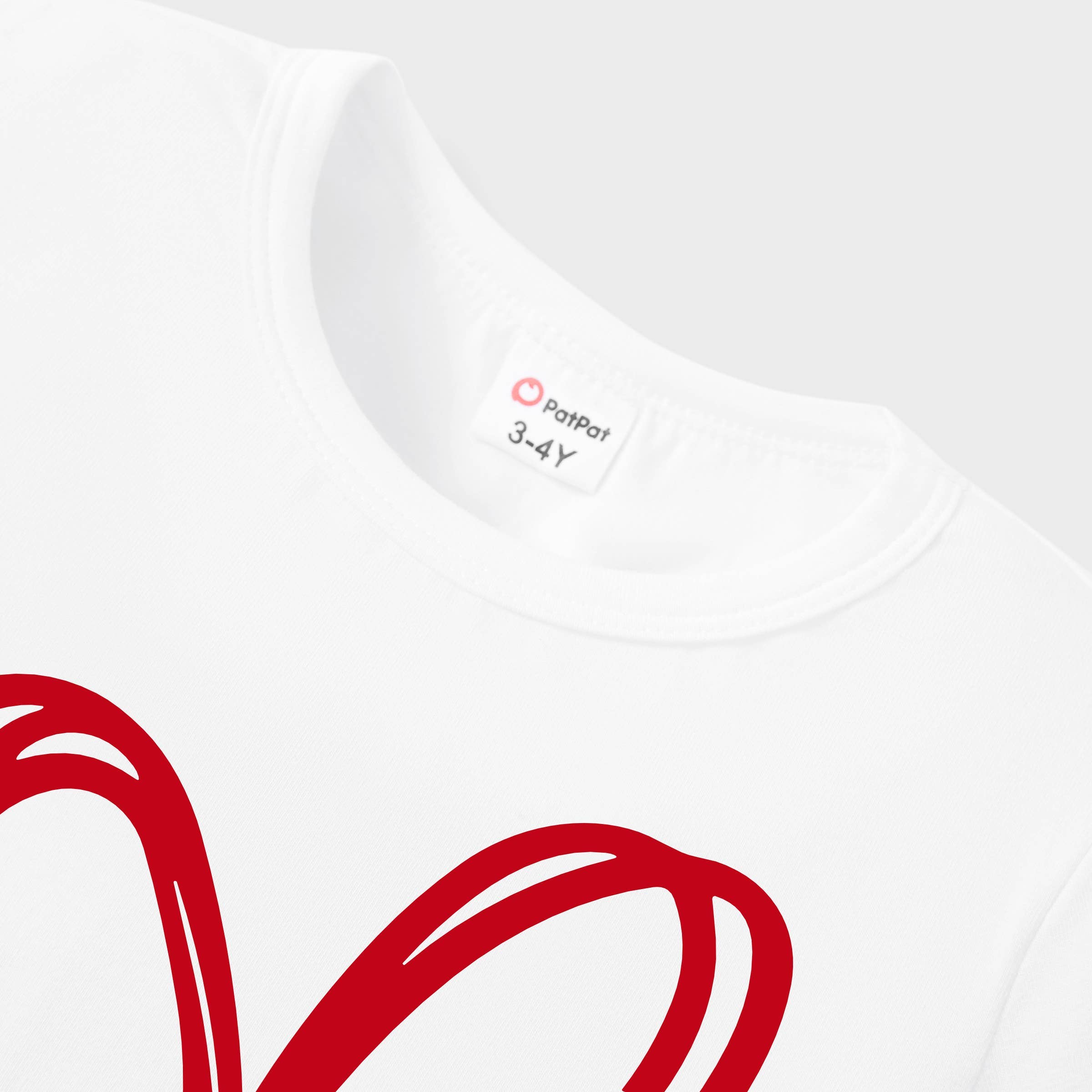 Multi color Valentine's Day Heart Pattern Cotton Matching Family T-shirt for wholesale on Faire13