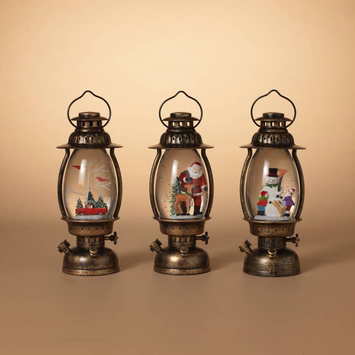 The Gerson Companies - Wholesale Christmas Decoration - Gerson Christmas 11.2"H B/O Lighted Spinning Water Globe Lan1