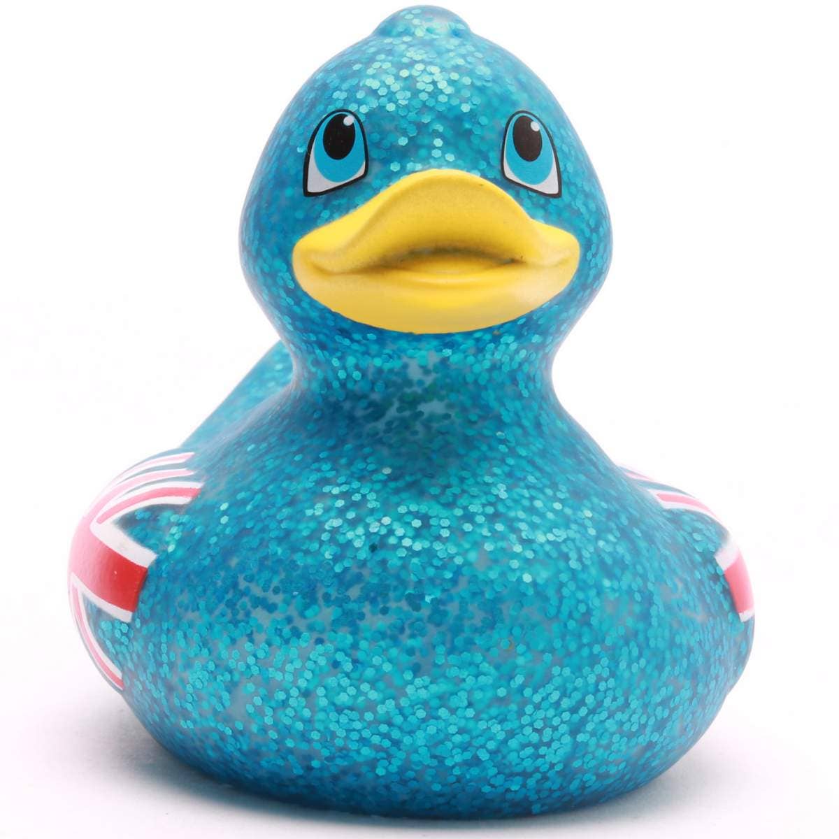 Duckshop - Wholesale Bath Toy - Baby - Union Jack Glitter Rubber Duck - blue - rubber duck3