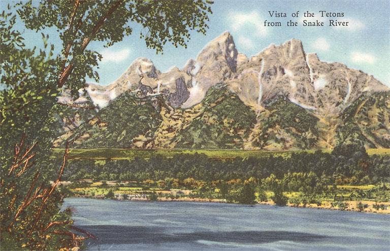 Found Image Press - Wholesale Postcard - Postcard WY-152 Grand Tetons, Snake River0