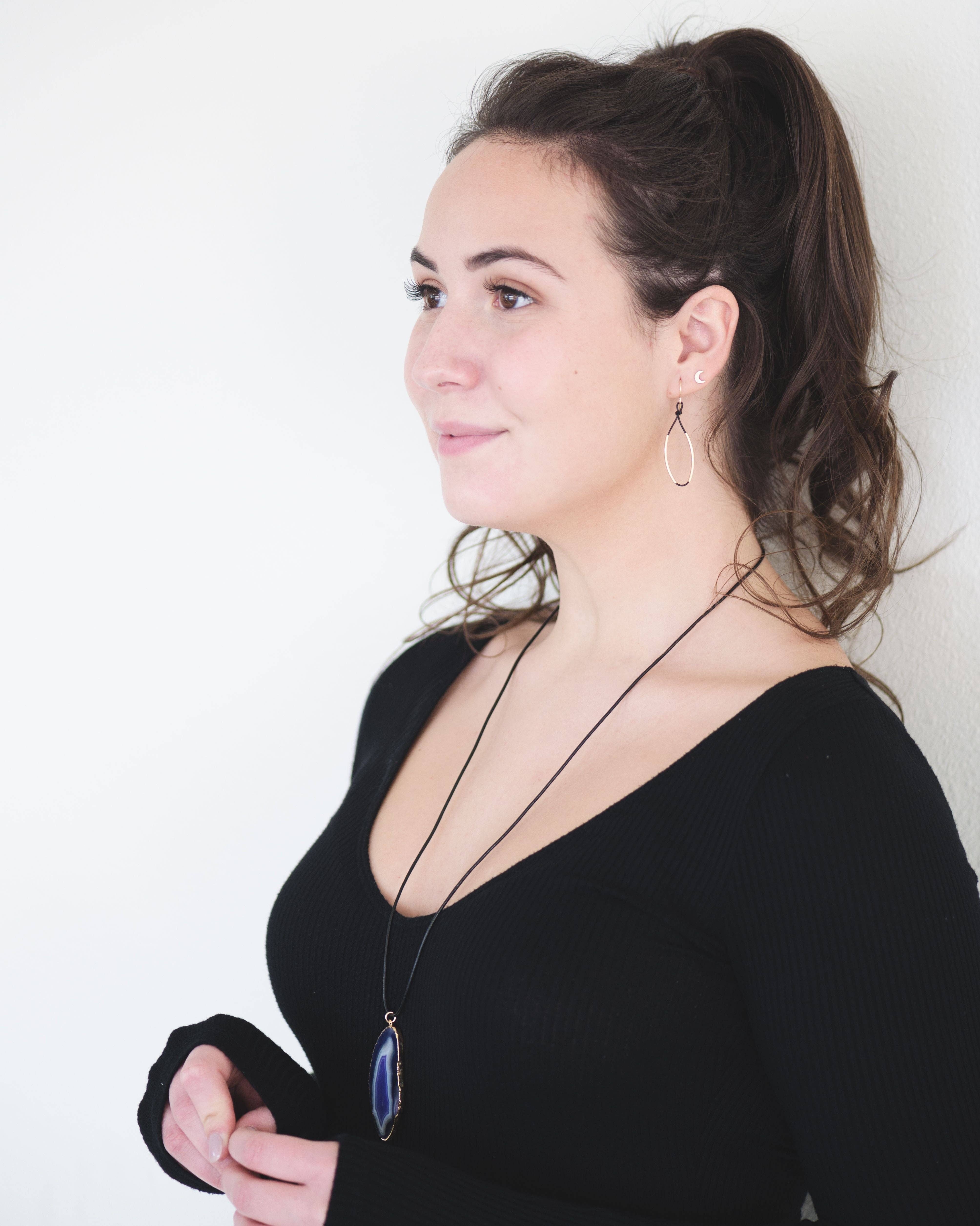 Rope and Leather - Wholesale Pendant/Charm Necklace - Agate Necklace0