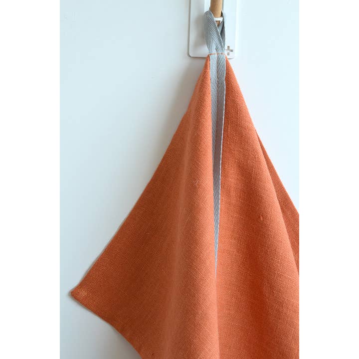 Linen Way Inc. - Wholesale Tea Towel - Tangerine Dream Linen Tea Towel Orange & Grey2