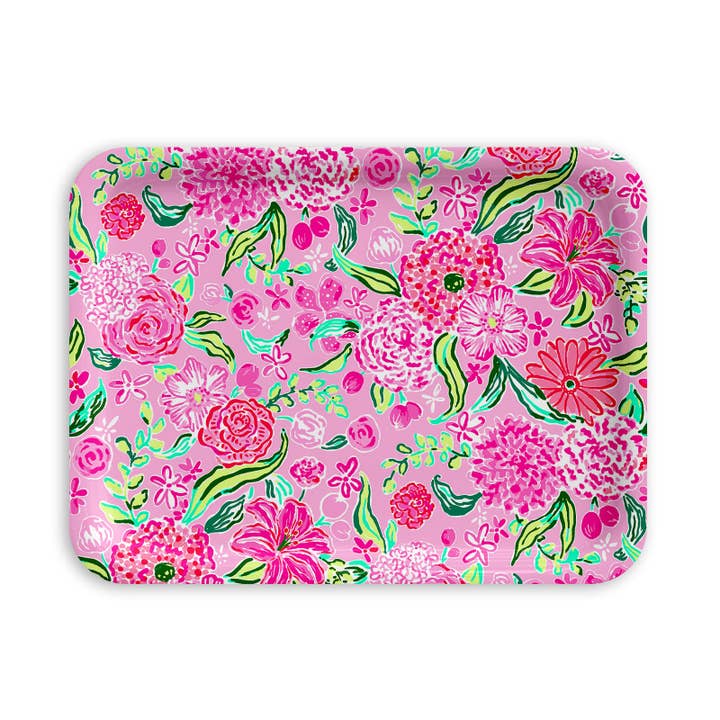 The Muddy Dog - Wholesale Serving Tray - Fleur Pink Serving Tray: Three Sizes0