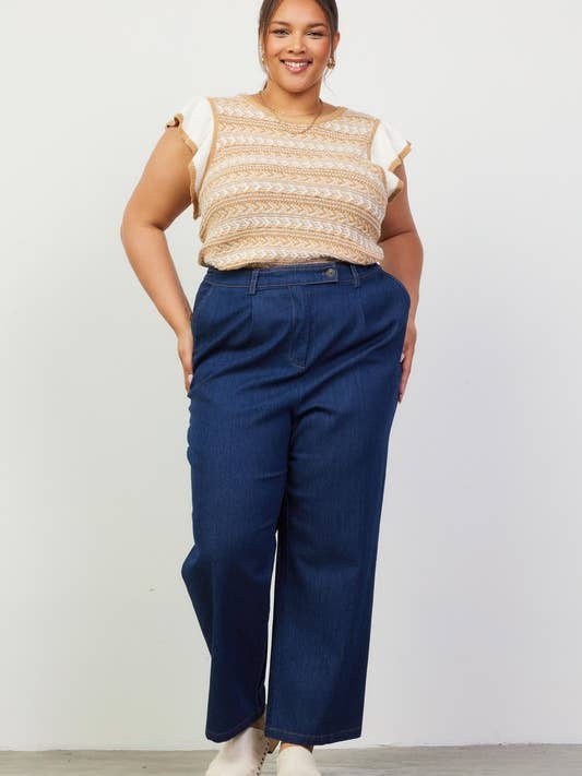 Jeans i tvättad denim för stora storlekar för wholesale av SKIES ARE BLUE