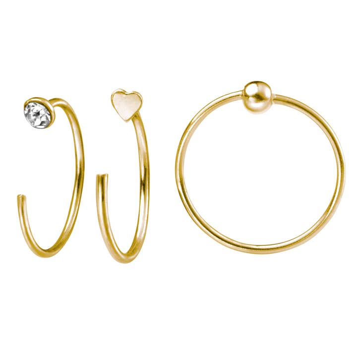 Gecko Jewellery - Wholesale Nose Ring - Set of 6 Nose Rings1