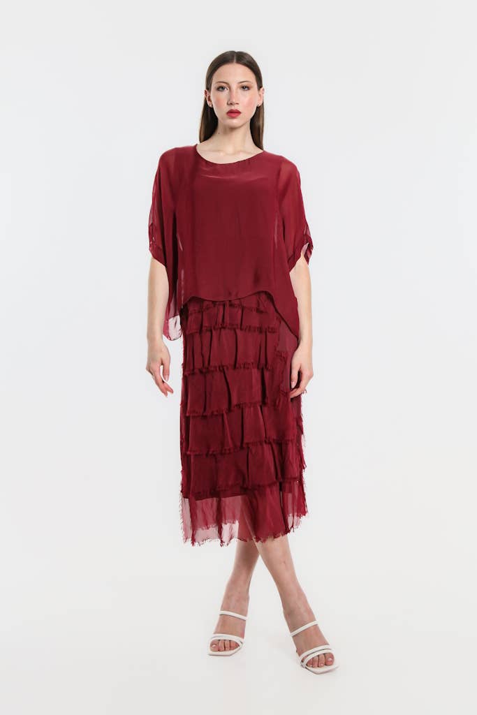 TINA Stephens Italy/Tees By Tina - Wholesale Dress - Women's - Gail Tiered Ruffle Dress (DQ206)10