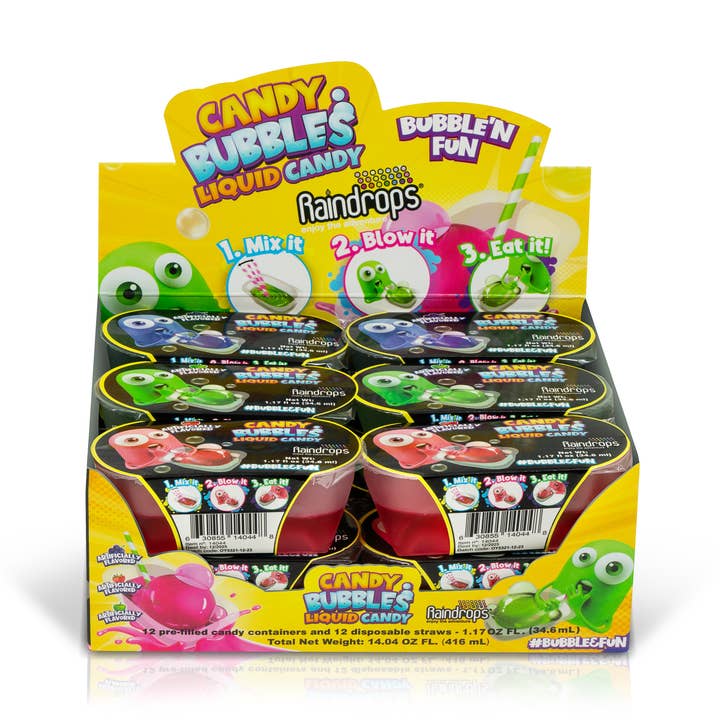Raindrops Candy Bubbles Liquid Candy, 1.17oz, 12ct for wholesale by Grandpa Joe's Candy Shop