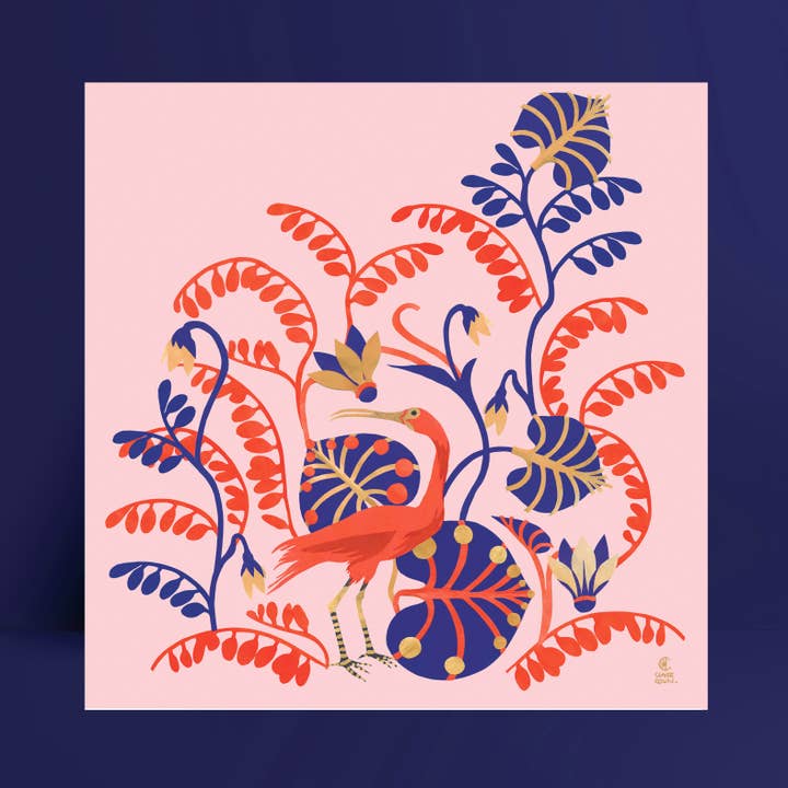 Flamingo Pink Decorative Poster 30 x 30 cm for wholesale by Claire Colin