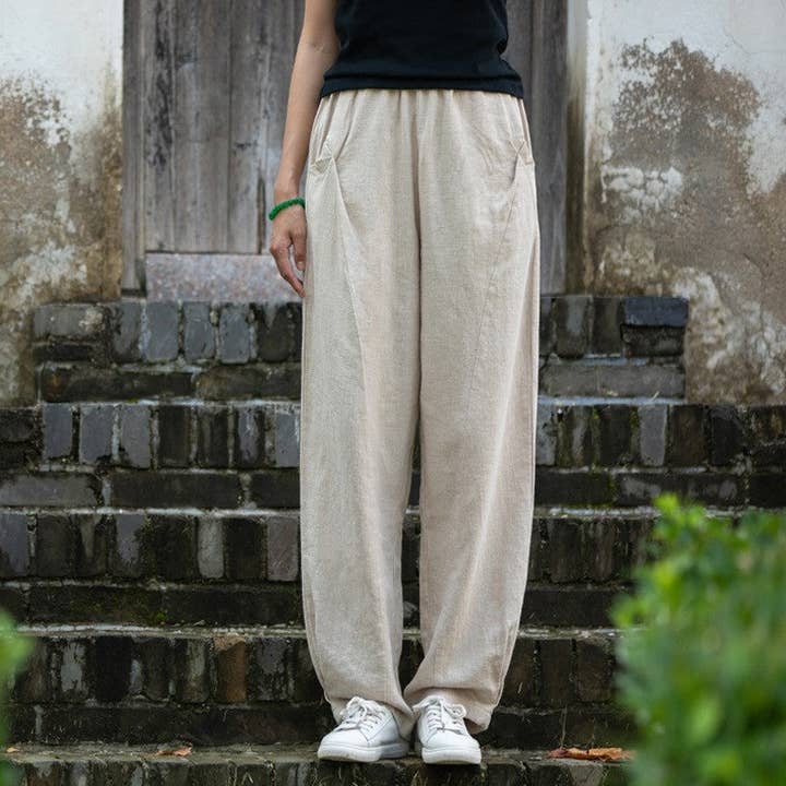UZ Wholesale Store - Wholesale Pants - Women's - Lightweight Casual Lantern Pants in Solid Color9