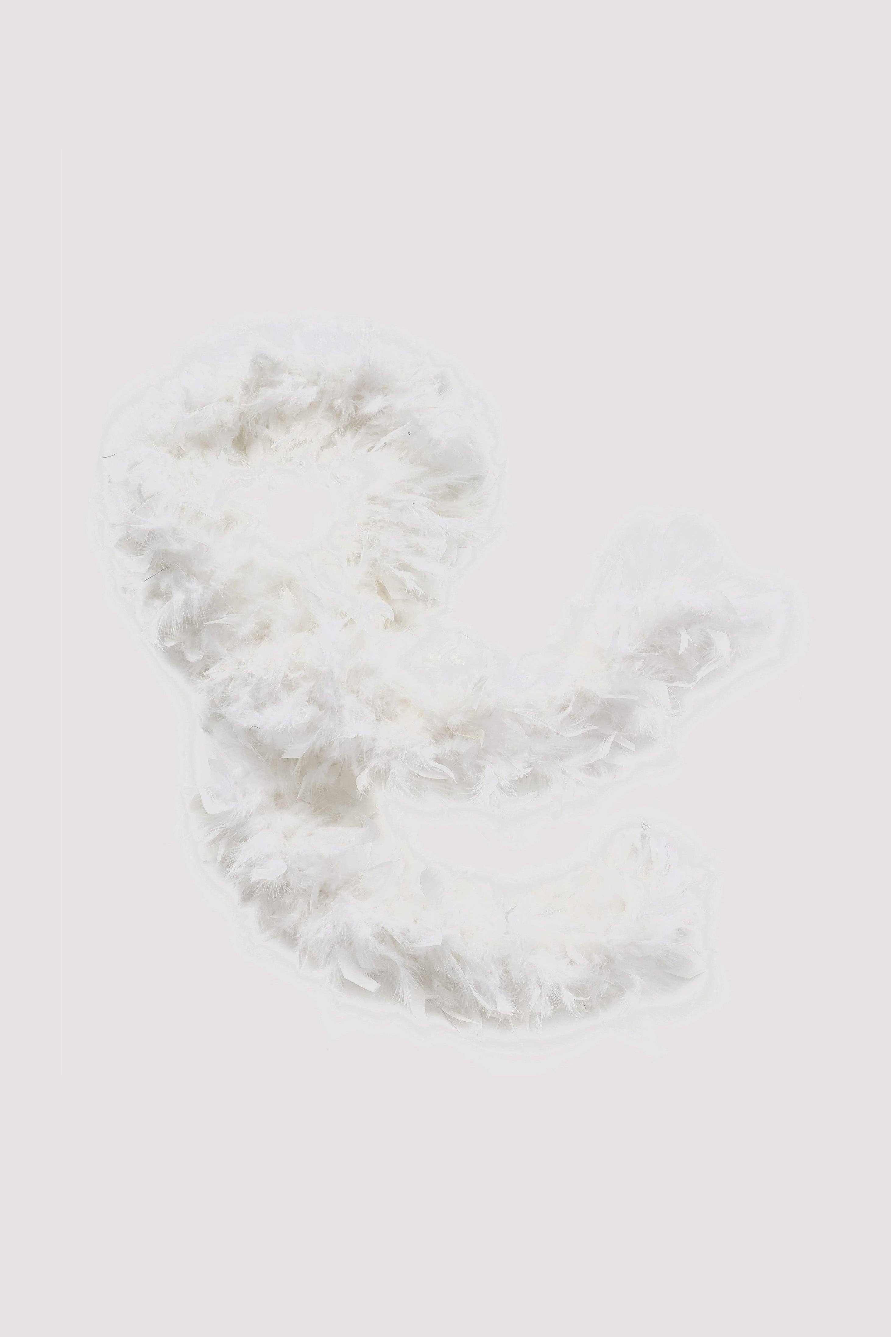 Ivoire Boa en plumes duveteuses rétro Chandelle en vente sur Faire0