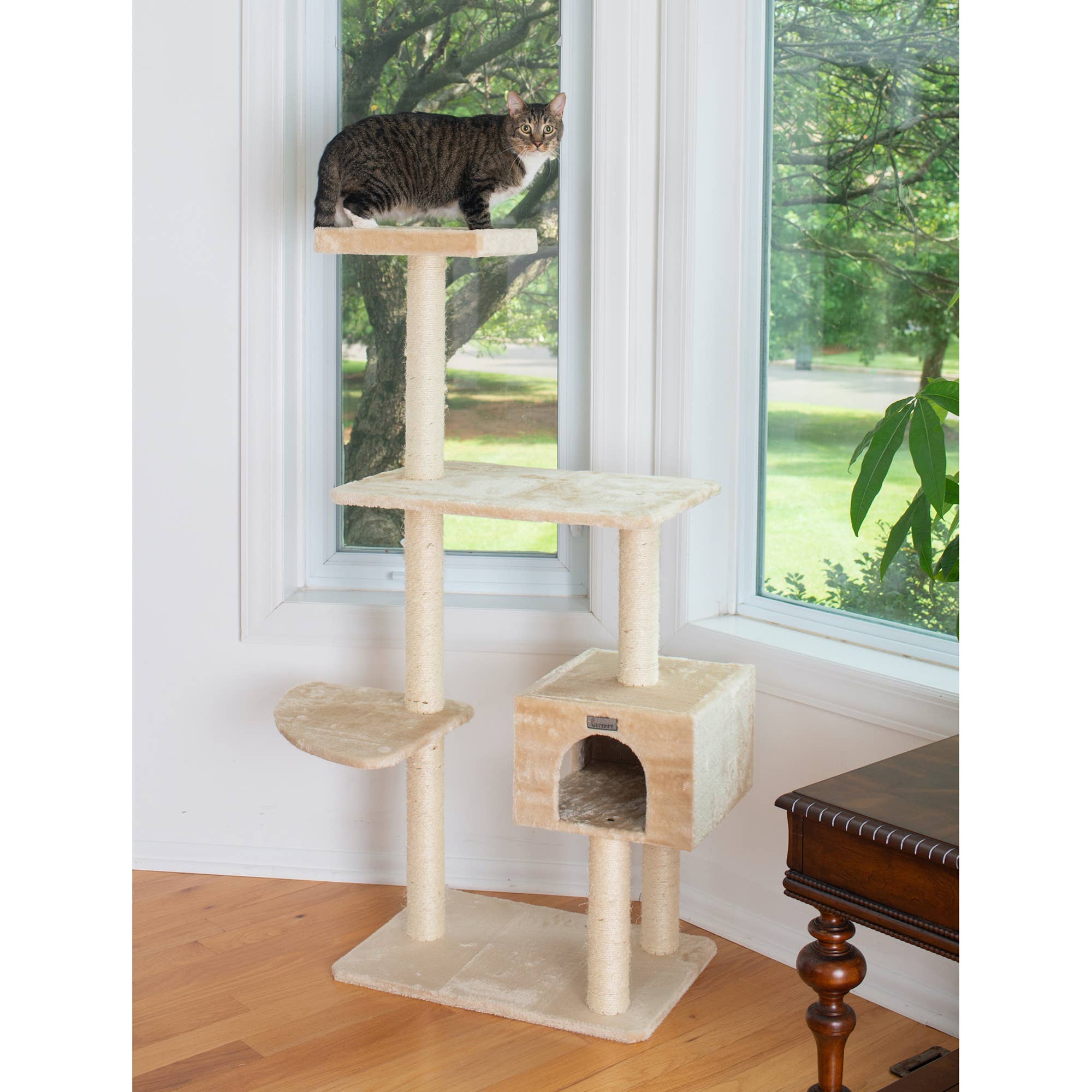 Armarkat - Wholesale Pet Scratcher - Cat - GleePet 57-Inch Cat Tree  Real Wood Cat Perches Bge1