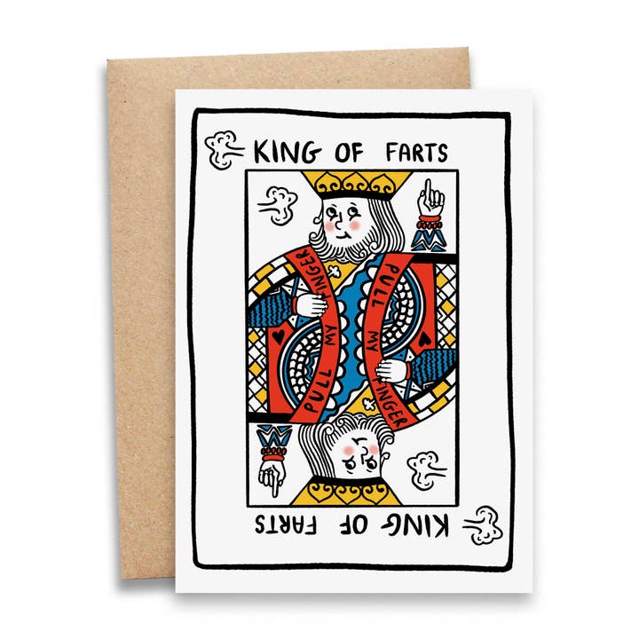 Debmon Design - Wholesale Birthday Card - King of Farts | Birthday Card for Dad