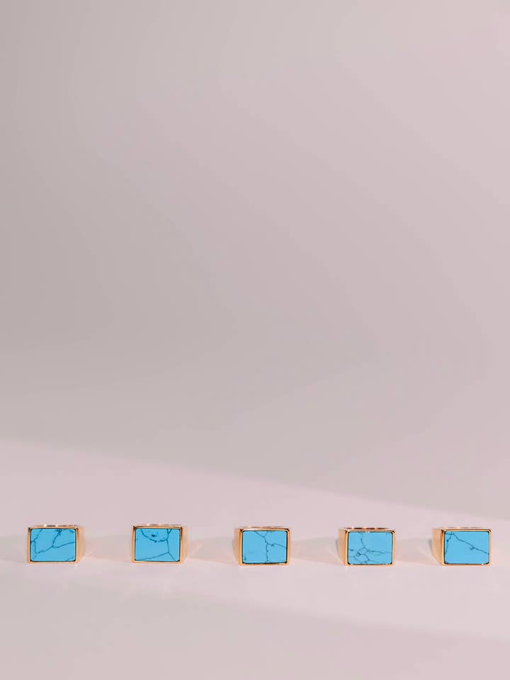 ANELLO SIGILLO IN PIETRA TURCHESE per la vendita all'ingrosso da parte di Middle Finger