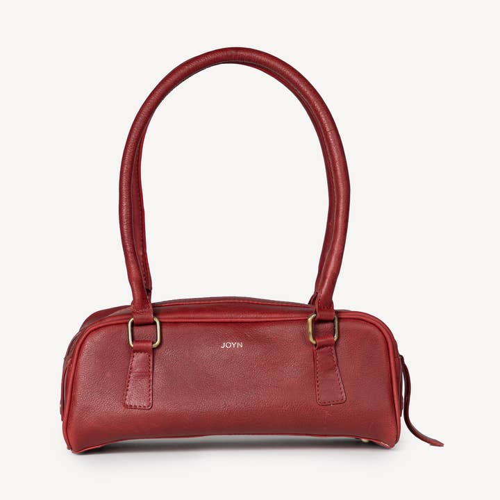 Borsa Bowler in Pelle Martellata - Ciliegia per la vendita all'ingrosso da parte di JOYN