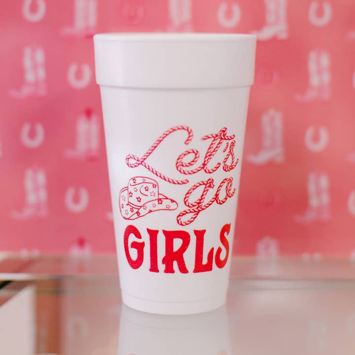 Sip Hip Hooray - Wholesale Disposable Tableware Pack - Let's Go Girls Cowgirl Rodeo Foam Cups- Rodeo0