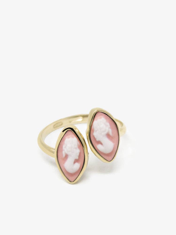 Vintouch Jewels - Wholesale Cocktail/Statement Ring - Mariana Pink Cameo Ring