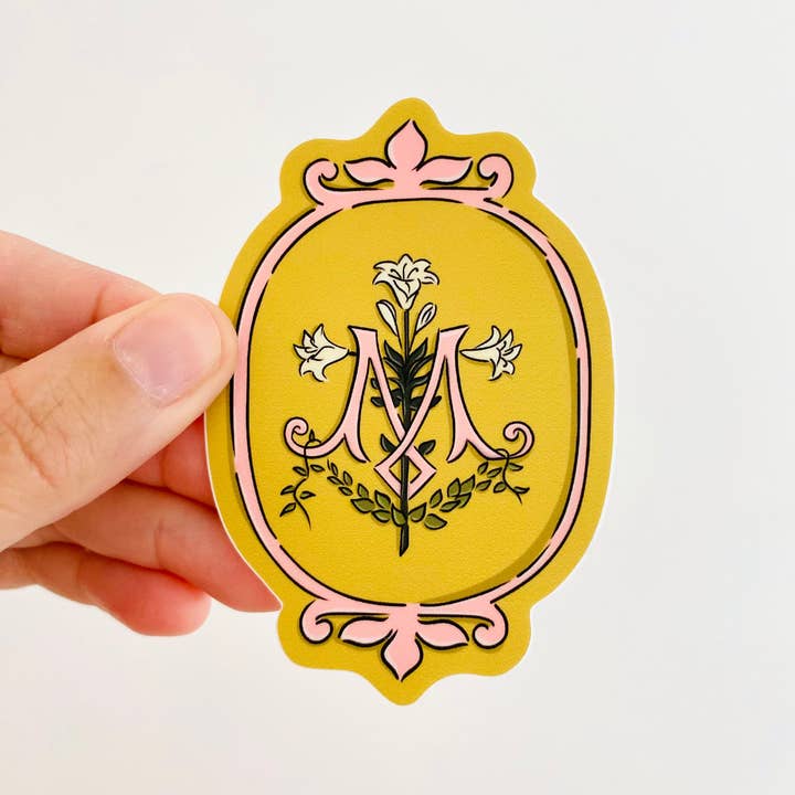 Oh Clement! Catholic Goods - Wholesale Sticker - Marian Emblem Sticker1