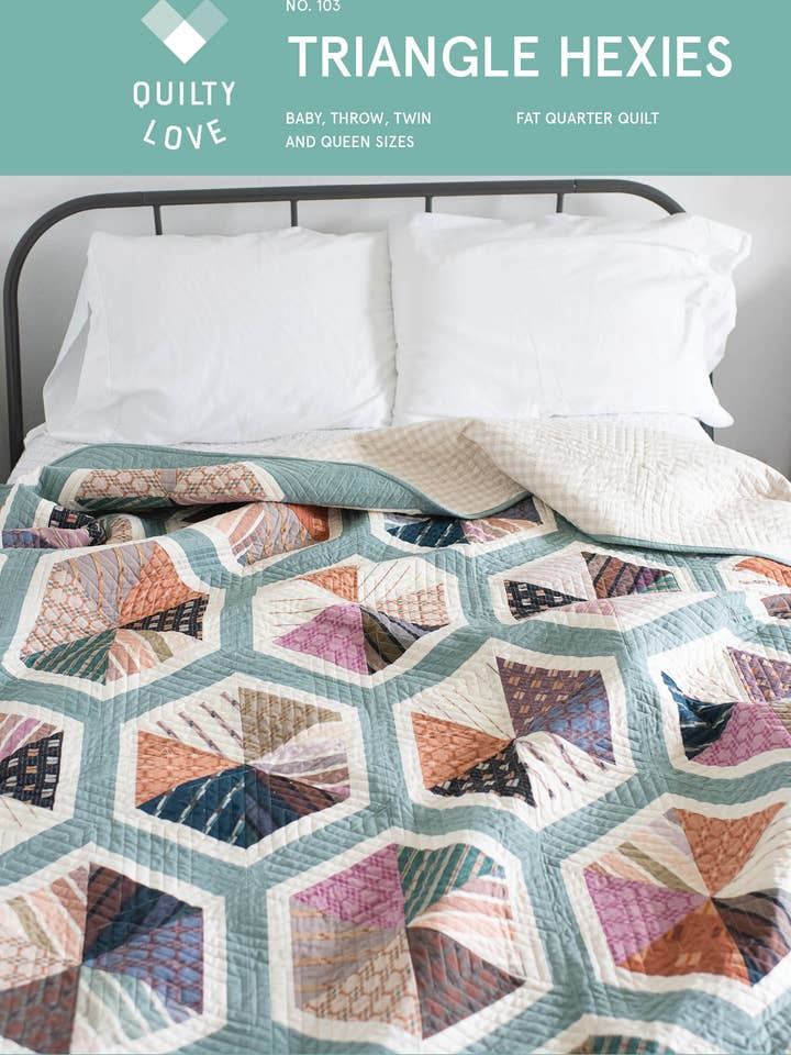 Triangle Hexies PAPER quilt pattern for wholesale by Quilty Love