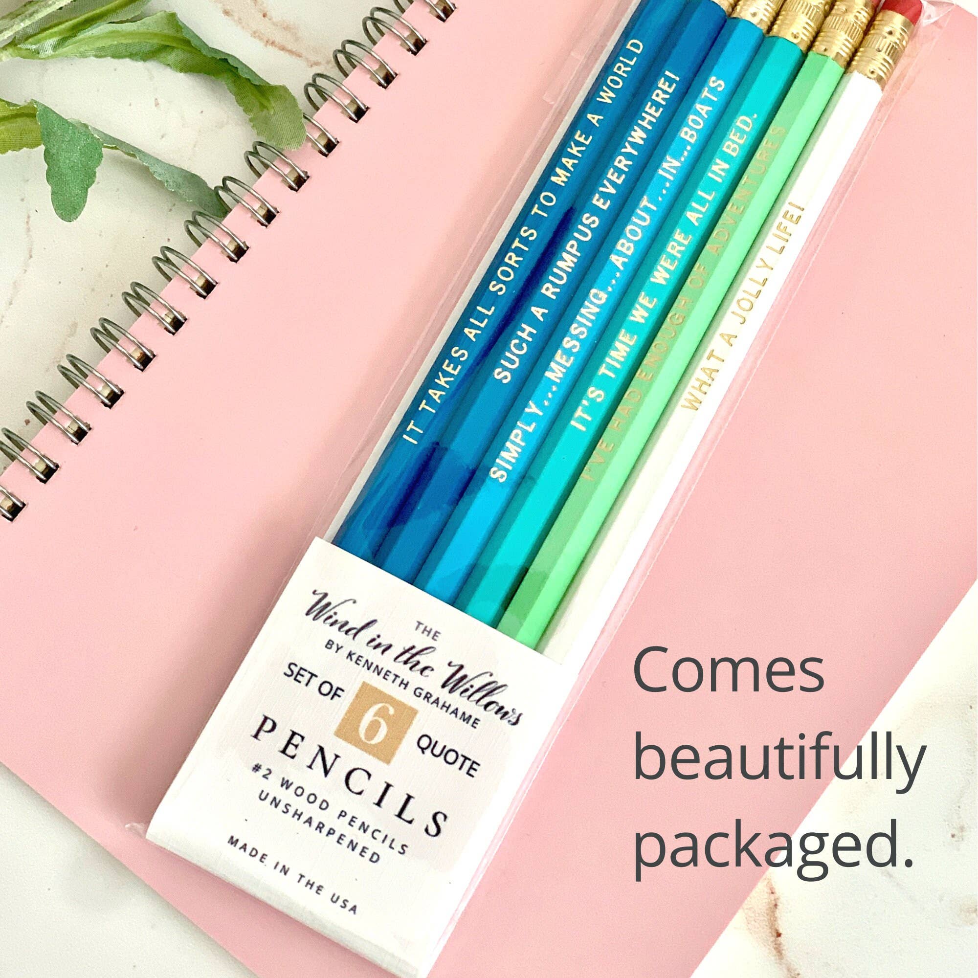Lit & Whimsy - Wholesale Pencil - Wind in the Willows Engraved Pencils, Kenneth Grahame Quotes4