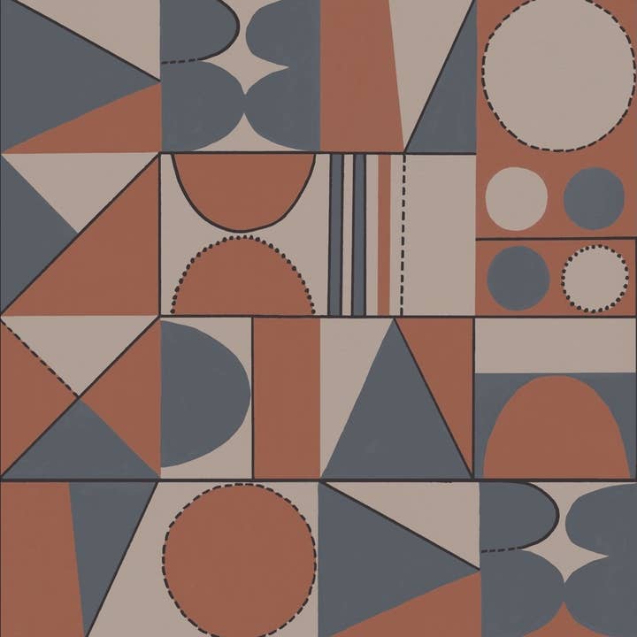 Taking Shape Wallpaper- Burnt Orange por atacado de Sharon Jane Studio