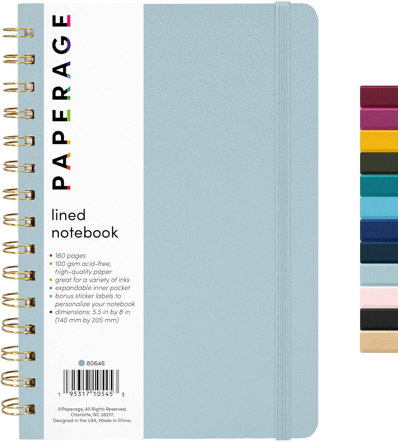 Paperage – wholesale Anteckningsbok – Spiralbunden inbunden anteckningsbok med linjerade sidor11