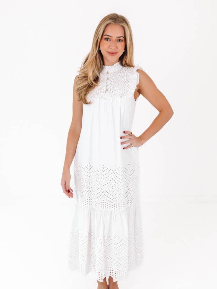 J.Marie Collections - Wholesale Dress - Women's - Chelsea Midi Dress - White
