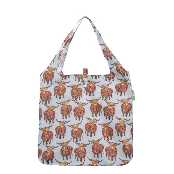 Eco Chic - Wholesale Grocery/Shopping Bag - Eco Chic Lightweight Foldable Shopping Bag Highland Cow5