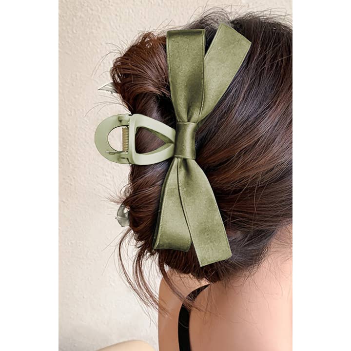 Little Daisy Closet - Wholesale Hair Clip - Women's - LDC Bow Decor Large Hair Claw Clip