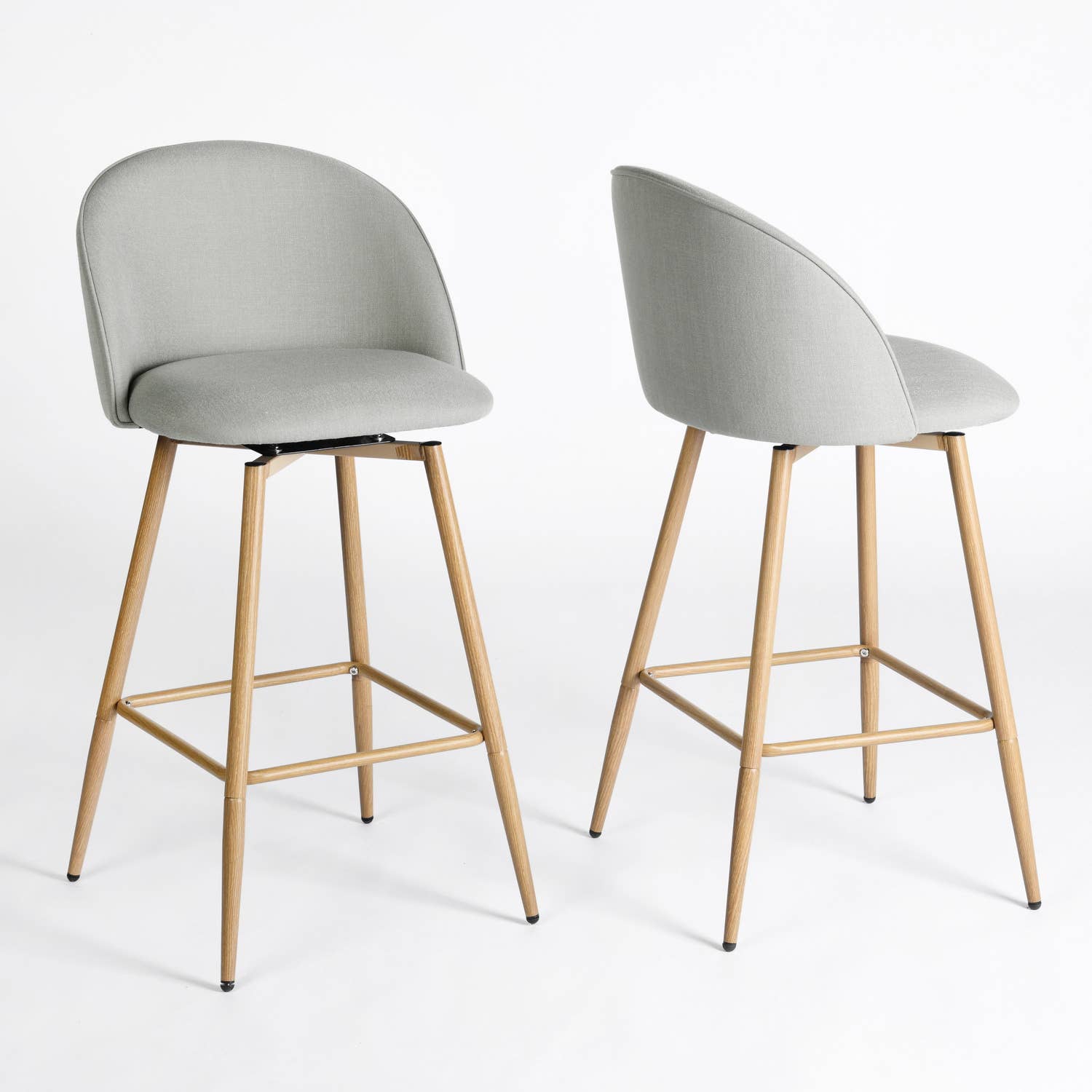 39F Inc. - Vente Tabouret - Tabourets de bar pivotants 26,8 pouces en tissu - Beige/Gris/Bleu1