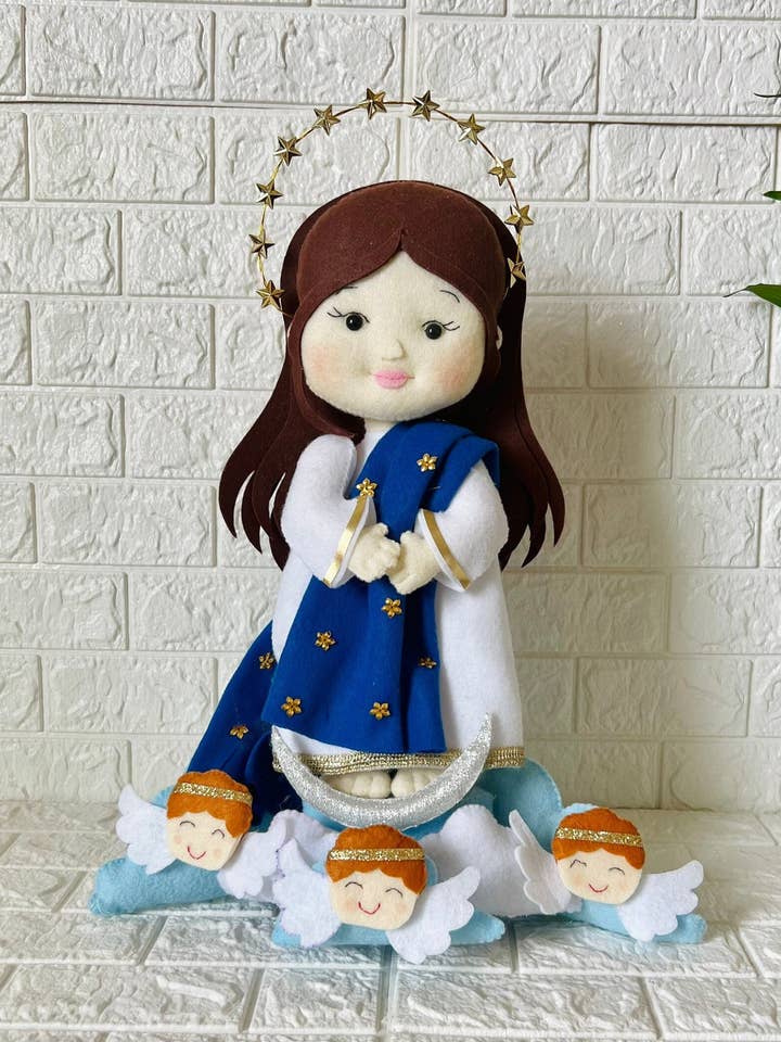 Virgin Immaculate conception ornament , our Lady of Immaculate conception, Marian saint doll, saint doll, confirmation gift, saint dolls for wholesale by Lovencomfort